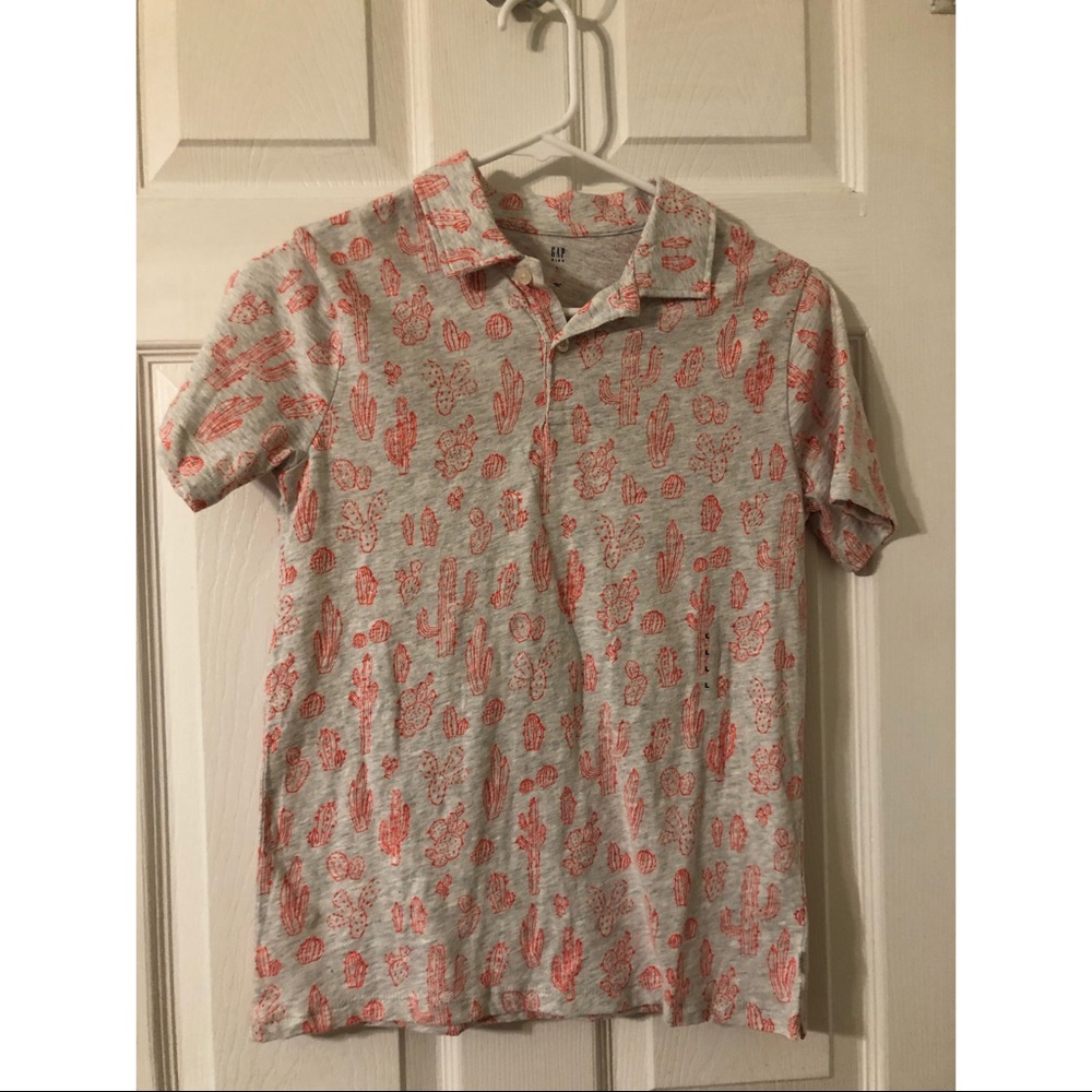 Cactus Print Button Up